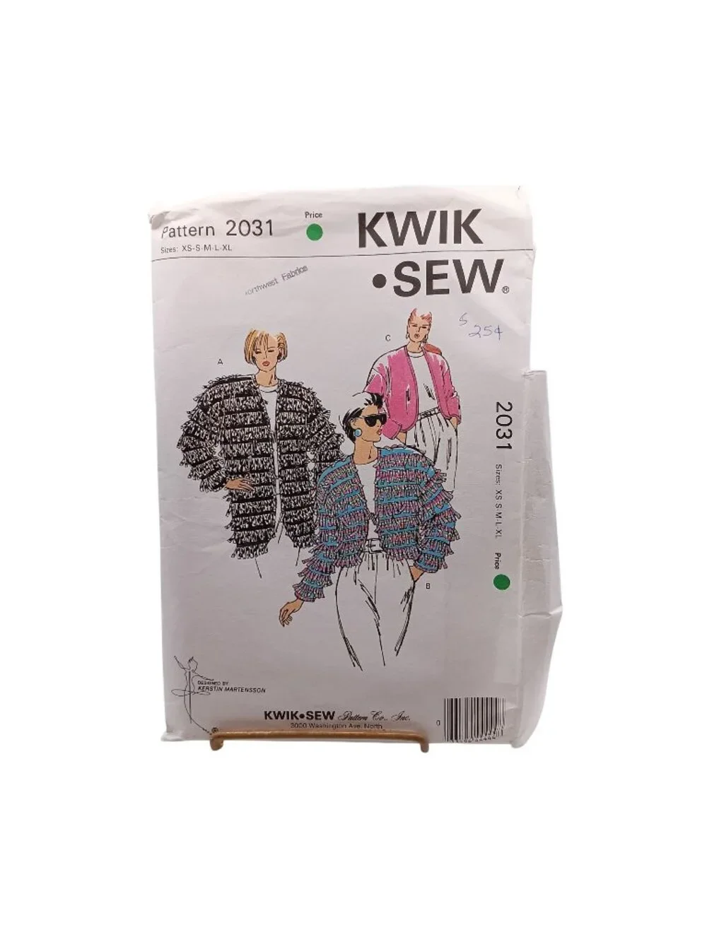 UNCUT Kwik Sew 2031 Vintage Sewing Pattern for Misses Loose Jacket XS-XL